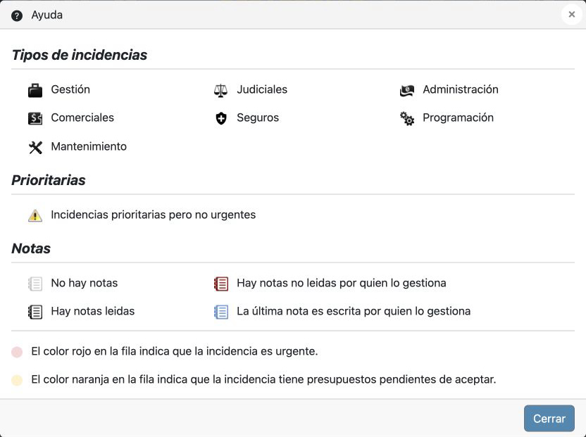 Incidencias · Notas y prioridades. Ayuda real sobre prioridades, lectura de notas, urgencias y presupuestos pendientes. Sin expedientes personales.