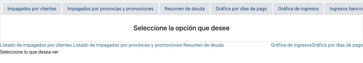 Analítica económica. Opciones de informes sin clientes, deudas ni datos financieros.